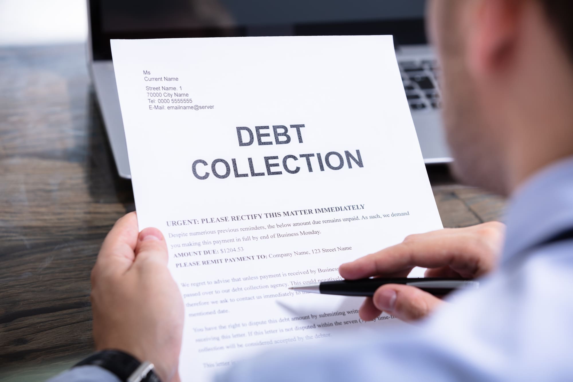 Debt collection letter