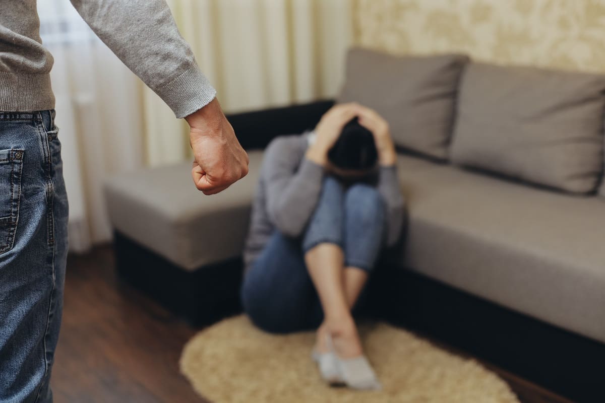 Woman suffering domestic abuse