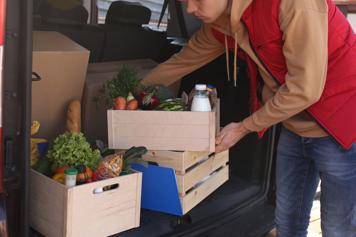 Delivery driver working for supermarket chain
