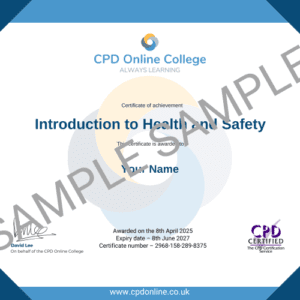Introduction to Health and Safety certificate