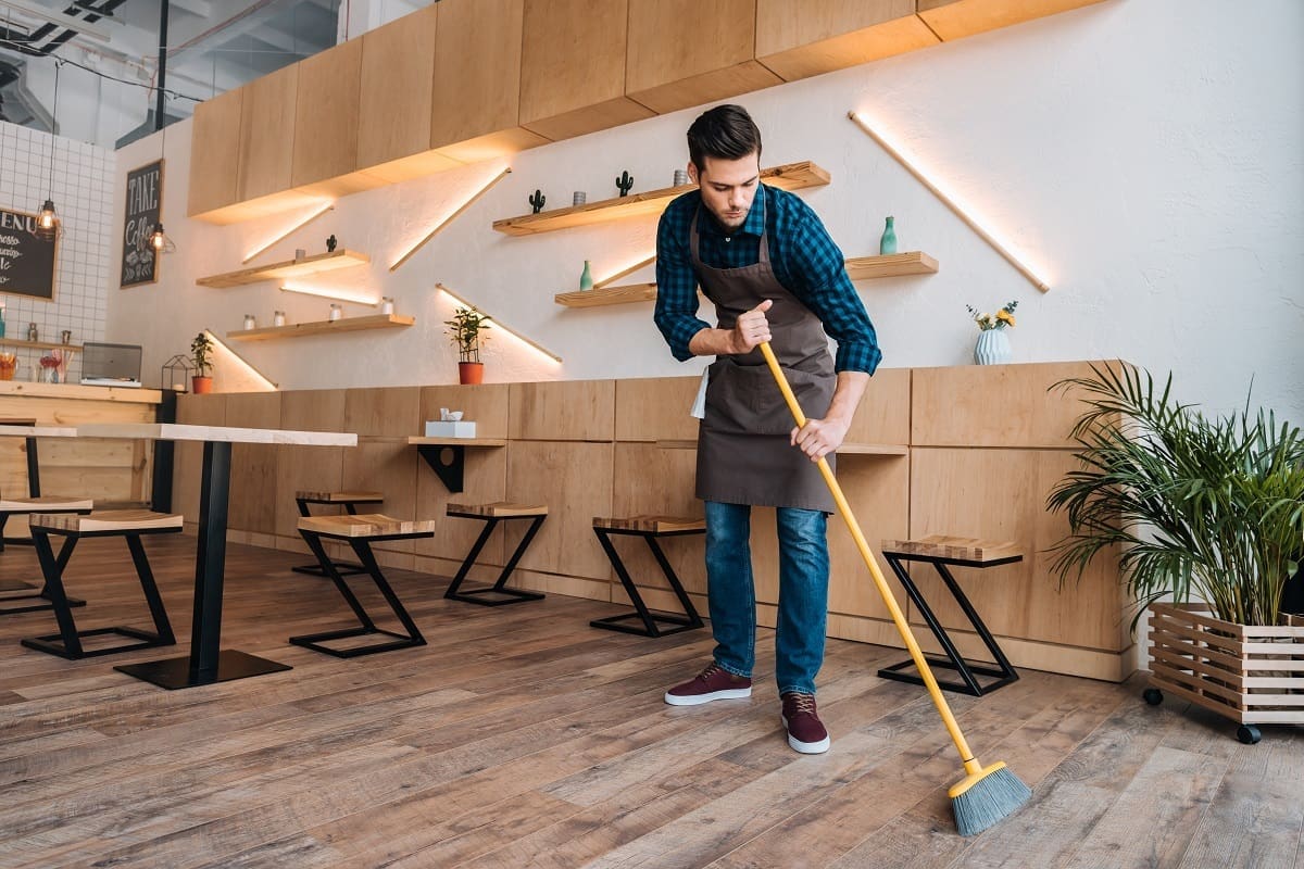 Pest control by cleaning floors