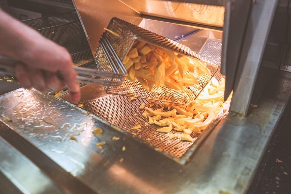 Safely storing food in a fish and chip shop