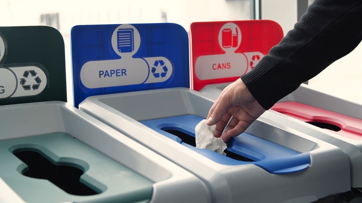 Bins allocated to different waste types