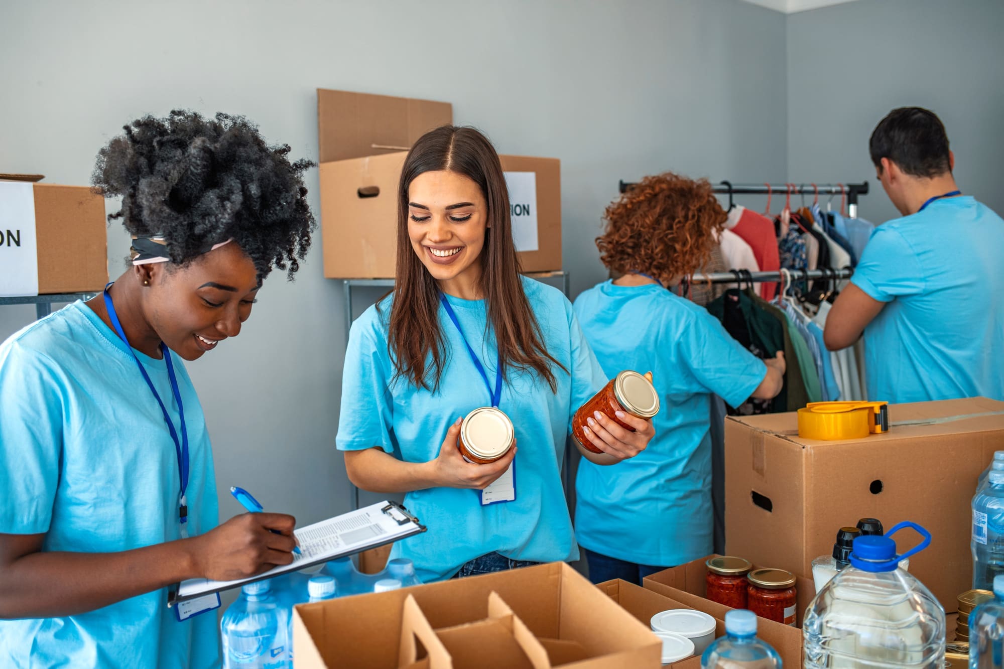 Charity Volunteers Helping Charity Business