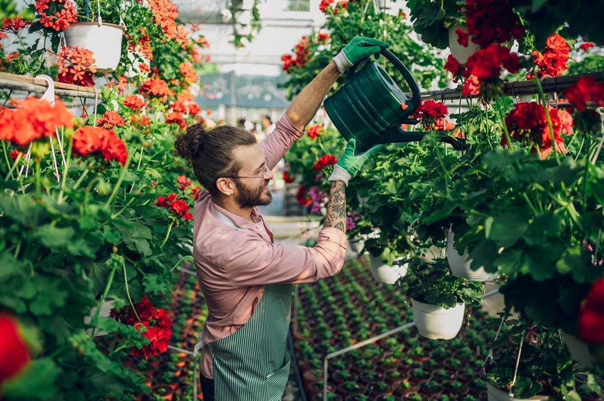 Florist working in garden centre