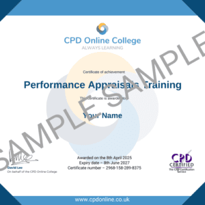 Performance Appraisals Training certificate