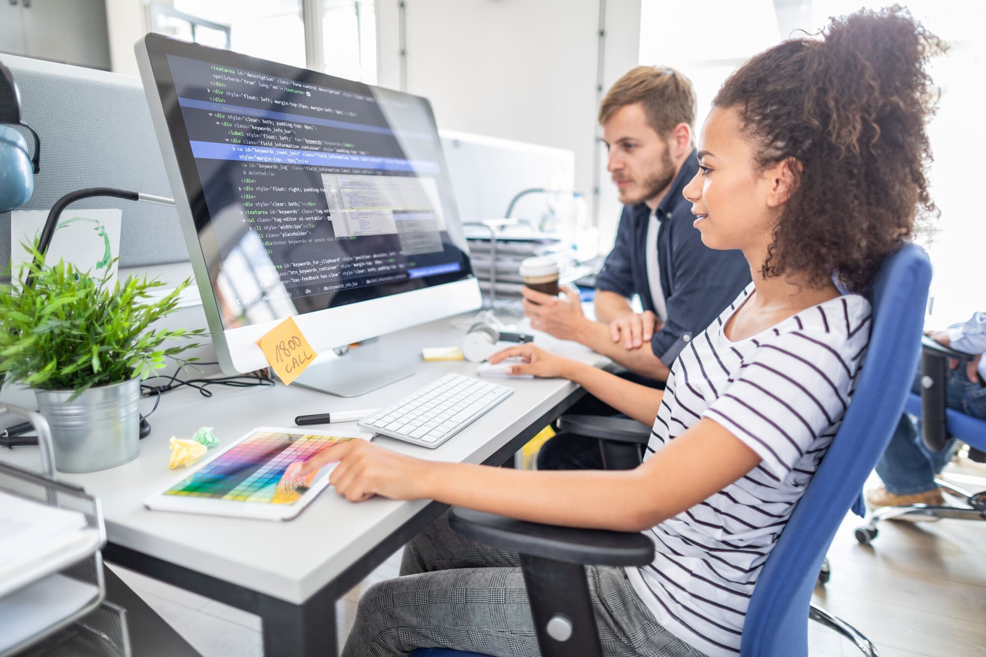 Web Developer Enjoying Her Job