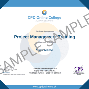 Project Management Training certificate