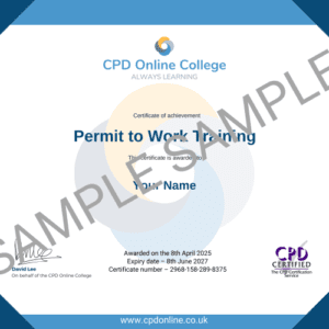Permit to Work Training Certificate