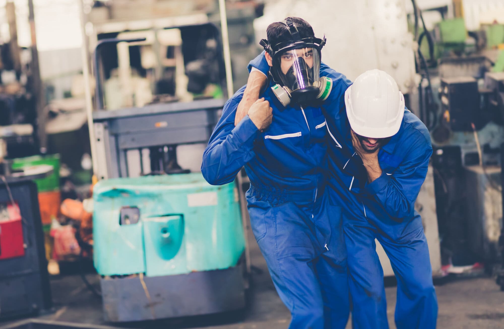 Inhalation causing chemical burns